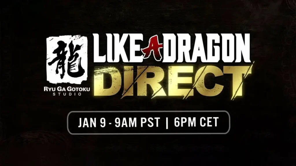 SEGA e Ryu Ga Gotoku Studios anunciam Like a Dragon Direct para 9 de janeiro