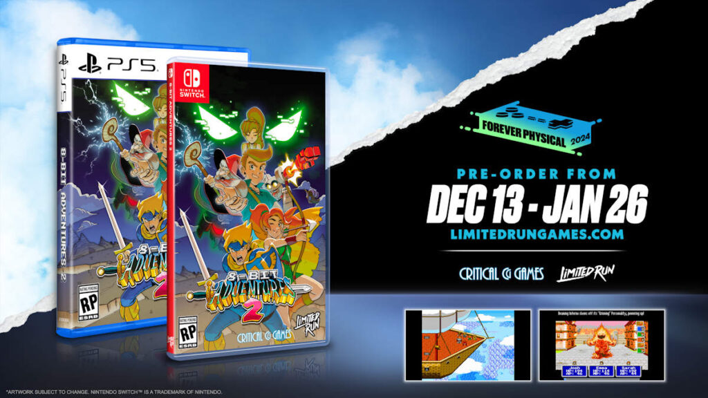 8-Bit Adventures 2 - Edições físicas PlayStation 5 e Nintendo Switch