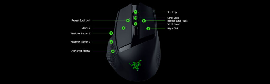Razer Basilisk Mobile functions map