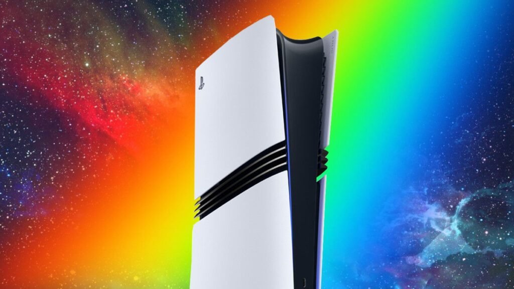 PS5 Pro rainbow artwork
