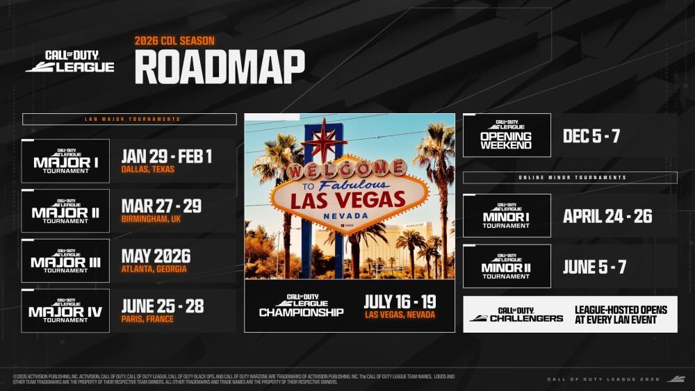 Call of Duty League 2026 roadmap