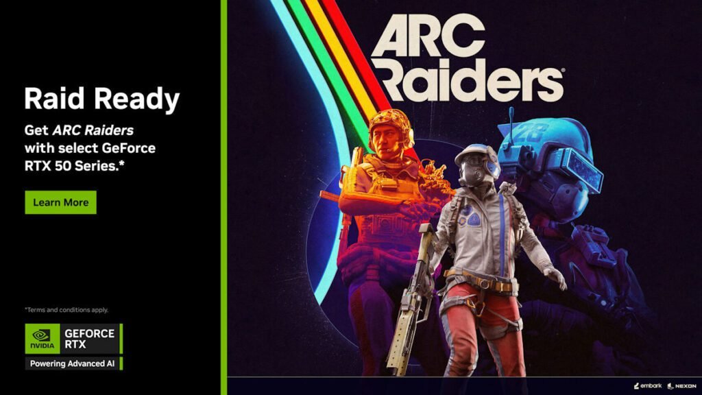 NVIDIA anuncia pacote promocional ARC Raiders GeForce RTX Série 50